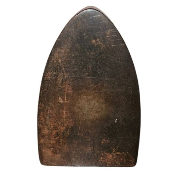 Vintage Cast Iron Clothes Iron With Decorative Handle 7bls 6.5x5inches Door Stop - Picture 7 of 10